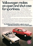 1985 Cabriolet and Scirocco Wolfsburg Edition